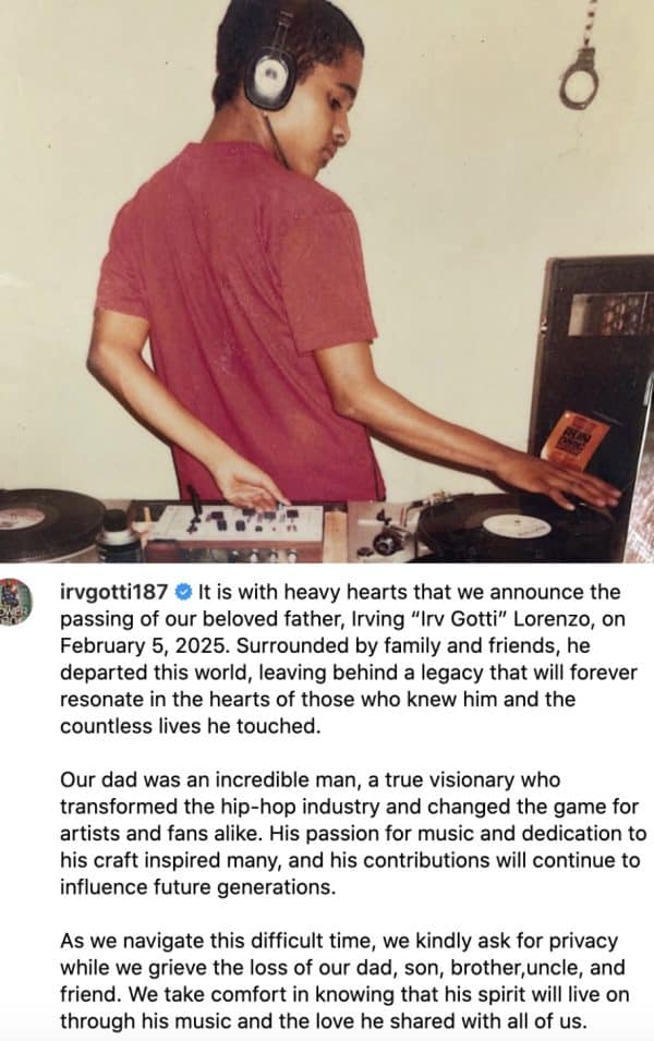 Irv Gotti Family Statement