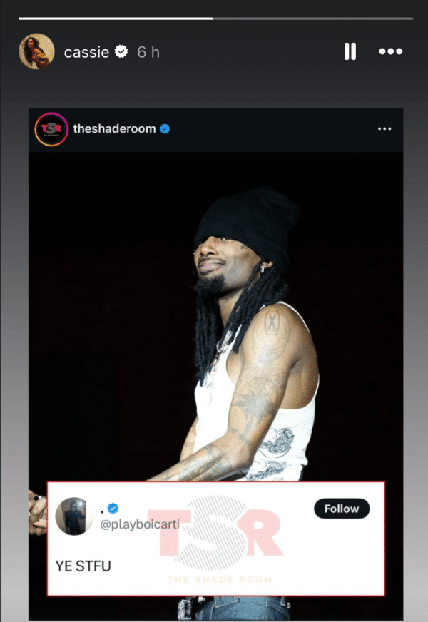 Cassie instagram story 